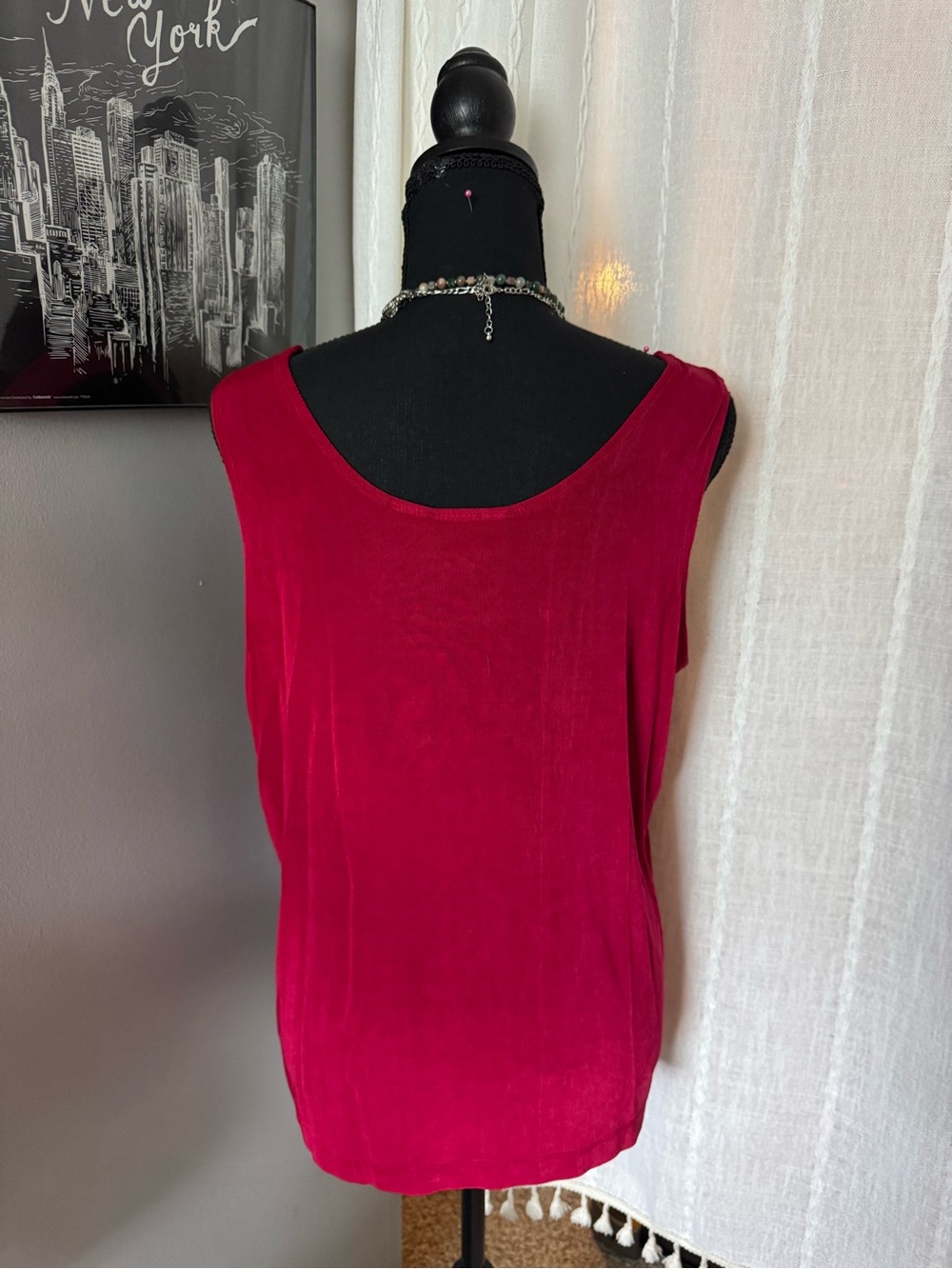 Chico's Deep Raspberry Red Tank Top - Picture 3 of 7